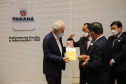 O vice governador Darci Piana e o Diretor Presidente da Invest Paraná, Eduardo Bekin participam  nesta segunda-feira  (29), de audiencia com o presidente da Câmara de Comércio e Indústria Brasil Coreia do Sul  no Palacio Iguacu.   Curitiba, 29/11/2021 -  Foto: Geraldo Bubniak/AEN