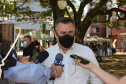 O Governo do Estado realizou mais uma entrega dos carros para Estratégia da Saúde da Família (ESF) neste sábado (13). Agora, os 15 municípios da 7ª Regional de Saúde de Pato Branco foram beneficiados com a doação de 43 automóveis, em um investimento de mais de R$ 1,4 milhão. - Pato Branco, 13/11/2021 - Foto: Américo Antonio/SESA