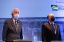 O governador em exercício Darci Piana participa da posse do novo diretor-geral brasileiro da Itaipu Binacional, almirante Anatalício Risden Junior, no Palácio Itamaraty.