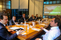 Governador Carlos Massa Ratinho Junior em reunião com presidente do Ibama Eduardo Bim pra tratar do cronograma das audiências publicas da Nova-Ferroeste e parques urbanos - Curitiba, 16/03/2022