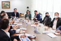 Governador Carlos Massa Ratinho Junior durante reunião com executivos do Grupo Softbank - Curitiba, 22/03/2022