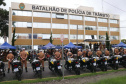 Batalhão de Trânsito completa 70 anos de história e recebe 45 novas motocicletas durante solenidade em Curitiba - Curitiba, 15/03/2022