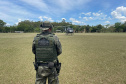 Aeronave foi cedida pela Casa Militar ao Batalhão de Polícia Ambiental – Força Verde. Ela será utilizada para ações de orientação da população, prevenção e combate a ações danosas ao meio ambiente até o dia 2 de janeiro. (Foto: SESP)