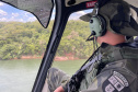 Aeronave foi cedida pela Casa Militar ao Batalhão de Polícia Ambiental – Força Verde. Ela será utilizada para ações de orientação da população, prevenção e combate a ações danosas ao meio ambiente até o dia 2 de janeiro. (Foto: SESP)