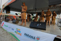Banda da Policia Militar se apresenta em Guaratuba. - Foto:Ari Dias/AEN