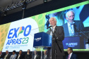 O vice-governador Darci Piana e o secretário da Agricultura, Norberto Ortigara, participaram da abertura da ExpoApras 2023.