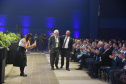 O vice-governador Darci Piana e o secretário da Agricultura, Norberto Ortigara, participaram da abertura da ExpoApras 2023.