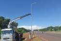 Obras avançam e BR-277 começa a receber novos postes de iluminação em Foz 