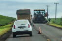 Obra de conservação de rodovia.