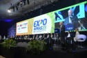 O vice-governador Darci Piana e o secretário da Agricultura, Norberto Ortigara, participaram da abertura da ExpoApras 2023.