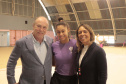 Flávia Arantes do Nascimento, que é uma das filhas de Pelé, visitou nesta sexta-feira (12) as obras de construção das pistas de skate anexas ao Ginásio do Tarumã, em Curitiba.