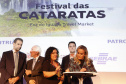 18ª edição, o Festival das Cataratas promoveu, na noite desta quarta-feira (31), no Hotel Recanto Cataratas, a solenidade de abertura do evento. Contou com a participação do governador do Paraná, Carlos Massa Ratinho Junior, Daniela Carneiro, ministra de Turismo do Brasil, e Sofía de Montiel de Afara, ministra do Turismo do Paraguai.