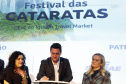 18ª edição, o Festival das Cataratas promoveu, na noite desta quarta-feira (31), no Hotel Recanto Cataratas, a solenidade de abertura do evento. Contou com a participação do governador do Paraná, Carlos Massa Ratinho Junior, Daniela Carneiro, ministra de Turismo do Brasil, e Sofía de Montiel de Afara, ministra do Turismo do Paraguai.
