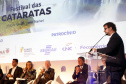 18ª edição, o Festival das Cataratas promoveu, na noite desta quarta-feira (31), no Hotel Recanto Cataratas, a solenidade de abertura do evento. Contou com a participação do governador do Paraná, Carlos Massa Ratinho Junior, Daniela Carneiro, ministra de Turismo do Brasil, e Sofía de Montiel de Afara, ministra do Turismo do Paraguai.