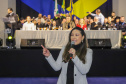 Guaratuba, 28 de agosto de 2023 - A primeira dama, Luciana Saito Massa, participou da abertura do Jogos da Integração da Idoso.