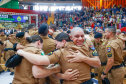Governador Carlos Massa Ratinho Junior participa da cerimônia que marca a conclusão do treinamento dos novos policiais militares.