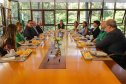 Curitiba, 19 de setembro de 2023 - A primeira dama, Luciana Saita Massa, recebe a visita de Rosália Vargas, presidente da Ciência Viva de Portugal.
