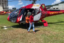 Paraná está ajudando nos atendimentos em Santa Catarina com equipe aérea e helicóptero