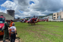 Paraná está ajudando nos atendimentos em Santa Catarina com equipe aérea e helicóptero