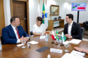  reunião entre o governador Carlos Massa Ratinho Junior e o chefe do governo regional, Jakub Chelstowkski, durante visita da comitiva polonesa à Curitiba. 