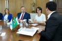  reunião entre o governador Carlos Massa Ratinho Junior e o chefe do governo regional, Jakub Chelstowkski, durante visita da comitiva polonesa à Curitiba. 