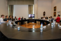 Curitiba, 22 de fevereiro de 2024 - Reunião do Grupo de Trabalho Turismo Religioso na Sala dos Governadores, Palácio Iguaçu.