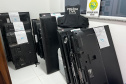 PCPR e PMPR apreendem mais de 100 televisores provenientes de estelionato em Matinhos