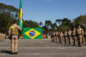 São José dos Pinhais, 11 de agosto de 2025 - A primeira dama do Paraná, Luciana Saito Massa, participa da formatura de Sargentos na Academia do Guatupê.