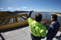 Governador Carlos Massa Ratinho Junior visita a obra da Ponte de Guaratuba.