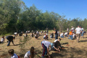 Ação de educação ambiental organizada pelo IAT estimula a troca de roupas infantis e brinquedos novos ou em bom estado por mudas de espécies nativas
