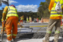 São José dos Pinhais, 23 de outubro de 2025 - Pavimentanção em concreto entre SJP e Mandirituba.