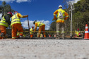 São José dos Pinhais, 23 de outubro de 2025 - Pavimentanção em concreto entre SJP e Mandirituba.