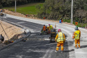 São José dos Pinhais, 23 de outubro de 2025 - Pavimentanção em concreto entre SJP e Mandirituba.