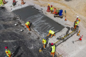 São José dos Pinhais, 23 de outubro de 2025 - Pavimentanção em concreto entre SJP e Mandirituba.