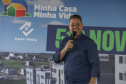 Londrina, 25 de outubro de 2024 - O governador em exercício Darci Piana inaugura residencial com 512 apartamentos dentro do programa Casa Fácil Paraná.