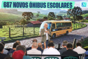 Estado inicia entrega de 687 ônibus escolares para 340 municípios