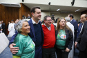 O governador Carlos Massa Ratinho Junior participa nesta terça-feira (26) da sessão solene em Homenagem da Assembleia Legislativa do Estado do Paraná às lideranças religiosas da Igreja Católica e à Conferência Nacional dos Bispos do Brasil – Regional Sul 2