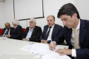 Posse do Conselho de Administração do Serviço Social Autônomo Paranacidade. Tomaram posse os secretários João Carlos Ortega, secretário do Desenvolvimento Urbano; René de Oliveira Garcia Júnior, secretário da Fazenda e Valdemar Bernardo Jorge, secretário do Planejamento. ? Curitiba, 02/01/2019 - Foto: Arnaldo Alves/ANPr