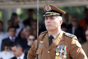 Governador Carlos Massa Ratinho Júnior participa da cerimônia de troca de comando da Polícia Militar do Paraná. O novo camandante-geral é o coronel Péricles de Matos. Ele substitui no cargo a coronel Audilene Dias Rocha. - Curitiba, 08/01/2019 - Foto: José Fernando Ogura/ANPr