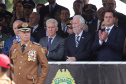 Governador Carlos Massa Ratinho Júnior participa da cerimônia de troca de comando da Polícia Militar do Paraná. O novo camandante-geral é o coronel Péricles de Matos. Ele substitui no cargo a coronel Audilene Dias Rocha. - Curitiba, 08/01/2019 - Foto: José Fernando Ogura/ANPr