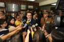 Governador Carlos Massa Ratinho Júnior participa da cerimônia de troca de comando da Polícia Militar do Paraná. O novo camandante-geral é o coronel Péricles de Matos. Ele substitui no cargo a coronel Audilene Dias Rocha. - Curitiba, 08/01/2019 - Foto: Rodrigo Félix Leal