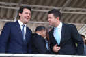 Governador Carlos Massa Ratinho Júnior participa da cerimônia de troca de comando da Polícia Militar do Paraná. O novo camandante-geral é o coronel Péricles de Matos. Ele substitui no cargo a coronel Audilene Dias Rocha. - Curitiba, 08/01/2019 - Foto: Rodrigo Félix Leal