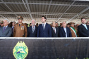 Governador Carlos Massa Ratinho Júnior participa da cerimônia de troca de comando da Polícia Militar do Paraná. O novo camandante-geral é o coronel Péricles de Matos. Ele substitui no cargo a coronel Audilene Dias Rocha. - Curitiba, 08/01/2019 - Foto: Rodrigo Félix Leal