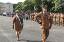 Governador Carlos Massa Ratinho Júnior participa da cerimônia de troca de comando da Polícia Militar do Paraná. O novo camandante-geral é o coronel Péricles de Matos. Ele substitui no cargo a coronel Audilene Dias Rocha. - Curitiba, 08/01/2019 - Foto: Rodrigo Félix Leal