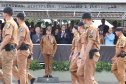 Governador Carlos Massa Ratinho Júnior participa da cerimônia de troca de comando da Polícia Militar do Paraná. O novo camandante-geral é o coronel Péricles de Matos. Ele substitui no cargo a coronel Audilene Dias Rocha. - Curitiba, 08/01/2019 - Foto: Rodrigo Félix Leal
