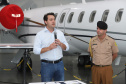 O governador Carlos Massa Ratinho Junior entregou nesta quinta-feira (17) a aeronave que ficava à disposição do poder executivo e ficava baseada em um hangar no Aeroporto do Bacacheri. O término do uso do avião vai gerar uma economia de R$ 4,5 milhões por ano aos cofres públicos. - Curitiba, 17/01/2019 - Foto: Rodrigo Félix Leal