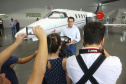O governador Carlos Massa Ratinho Junior entregou nesta quinta-feira (17) a aeronave que ficava à disposição do poder executivo e ficava baseada em um hangar no Aeroporto do Bacacheri. O término do uso do avião vai gerar uma economia de R$ 4,5 milhões por ano aos cofres públicos. - Curitiba, 17/01/2019 - Foto: Jaelson Lucas/ANPr
