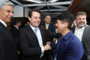 O governador Carlos Massa Ratinho Junior afirmou nesta quarta-feira (23), na solenidade de comemoração pelos 56 anos da Sanepar e de posse da nova diretoria, que a missão da empresa é avançar em oferta de água e sistema de esgoto, chegando a localidades que ainda não contam com estes serviços.Foto: Rodrigo Felix Leal/ANPr