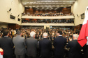 O governador Carlos Massa Ratinho Junior participou nesta sexta-feira (01) da solenidade de posse dos 54 deputados estaduais na Assembleia Legislativa do Paraná. - Curitiba, 01/02/2019 - Foto: Rodrigo Félix Leal/ANPr