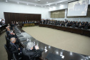 O governador Carlos Massa Ratinho Junior participou nesta sexta-feira (01) da posse da cúpula diretiva do Tribunal de Justiça do Paraná. O desembargador Adalberto Xisto Pereira assume a presidência do órgão para o biênio 2019-2020, no lugar do desembargador Renato Braga Bettega. - Curitiba, 01/02/2019 - Foto: Rodrigo Félix Leal/ANPr.